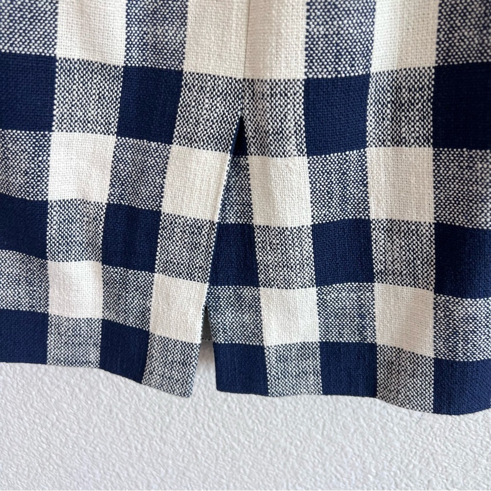 J. Crew Women’s Mini Pencil Skirt in Cotton-Linen Tweed Navy Buffalo Check‎ - Picture 7 of 13